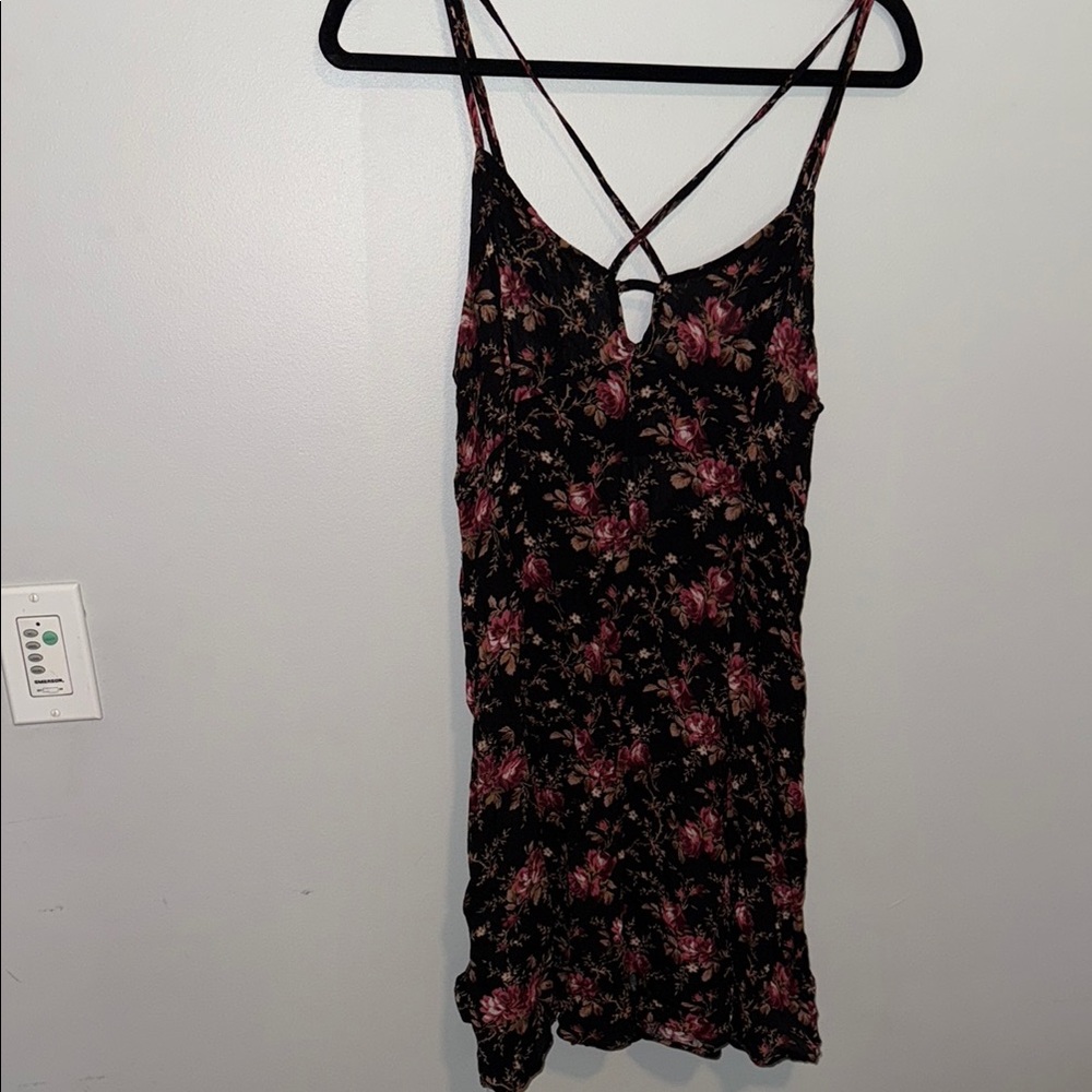 American Eagle Floral Spaghetti Crisscross Dress